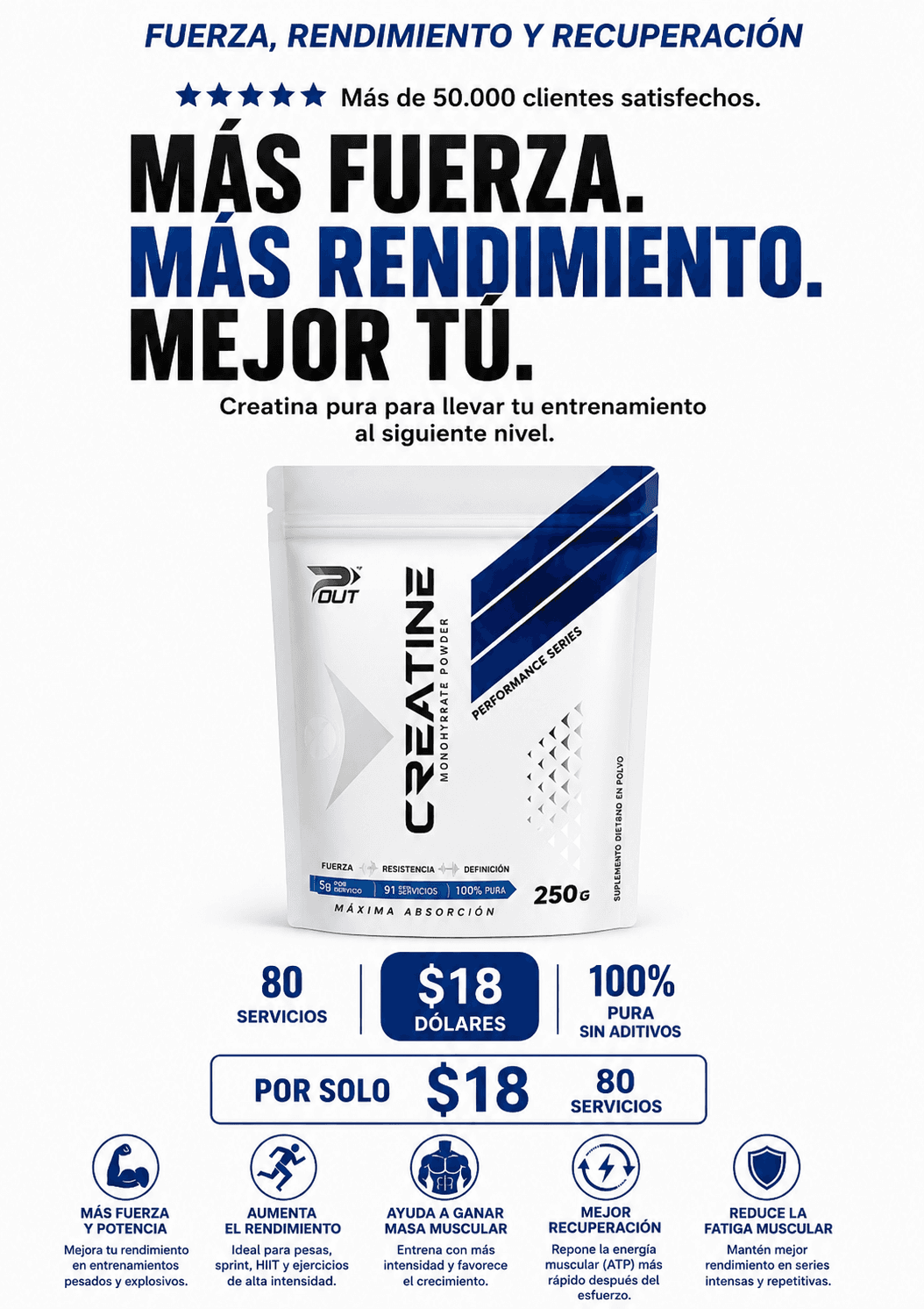 Creatina mono hidrata power